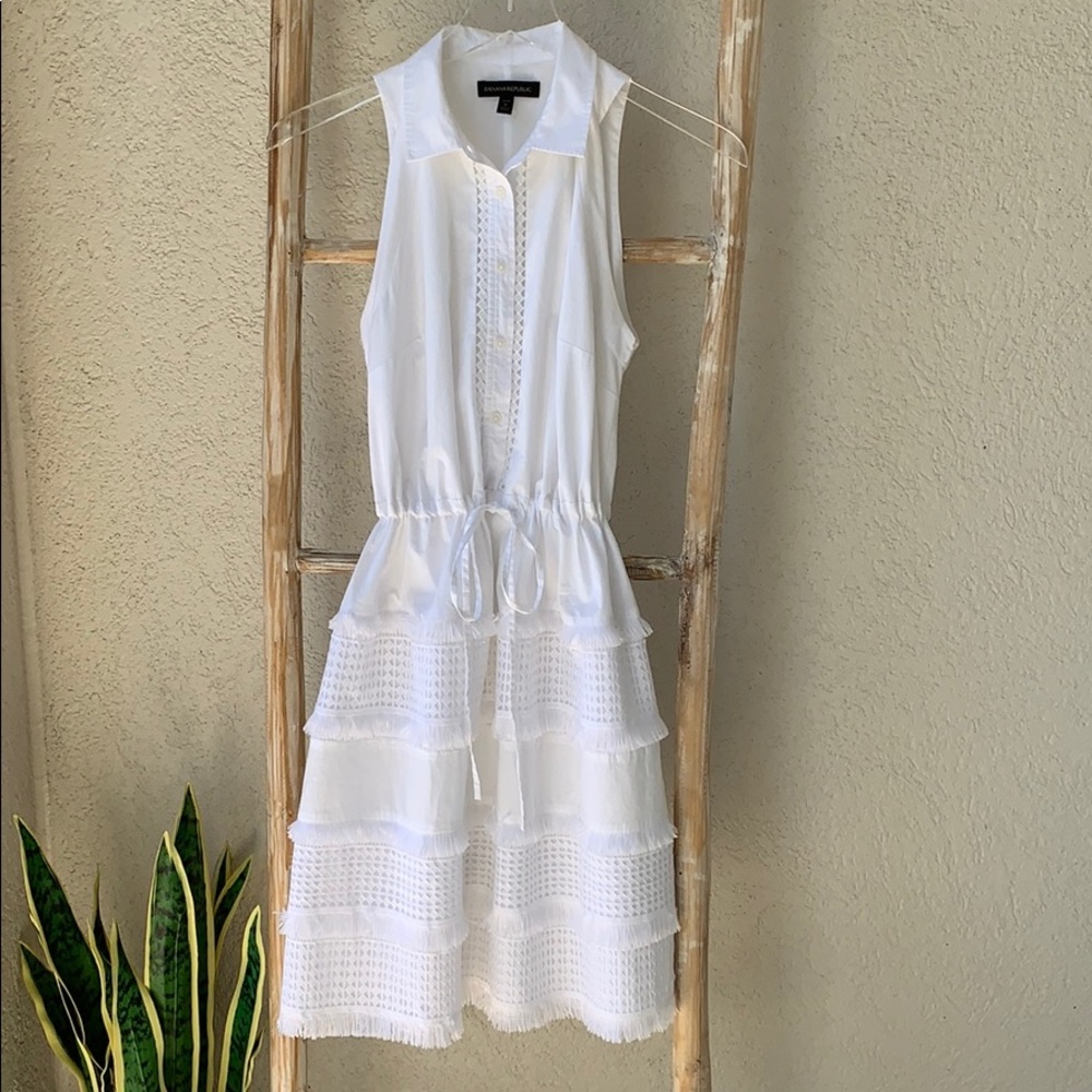 BANANA REPUBLIC | fun summery white sun dress